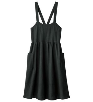 LAVIENNE（ラヴィエンヌ）の「ゆったりおしゃれなエプロンワンピース（エプロン）」｜ブラック