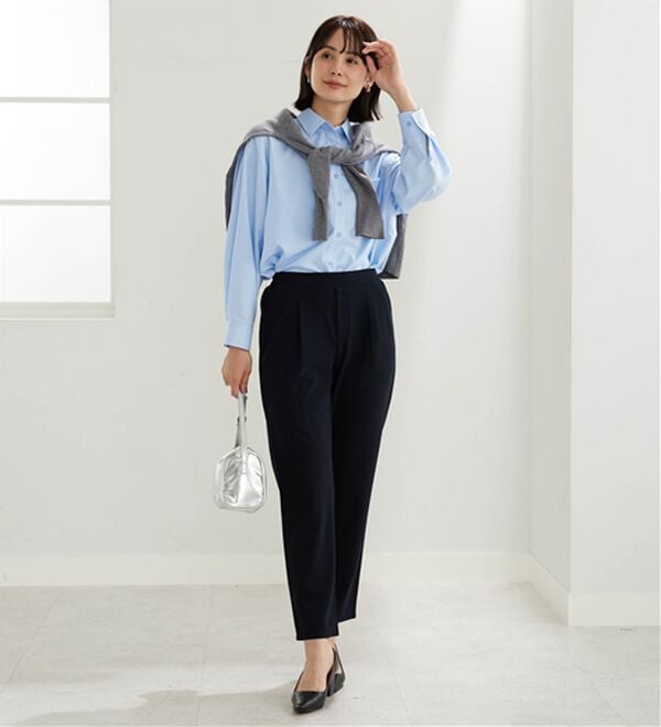 BELLUNA（ベルーナ）の「ジョーゼット裏スムーステーパードパンツ（テーパードパンツ）」｜詳細画像