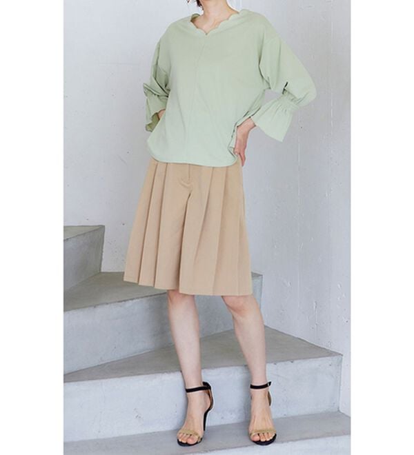 RANAN（ラナン）の「ひんやり！キャンディースリーブスカラップブラウス（カットソー）」｜詳細画像