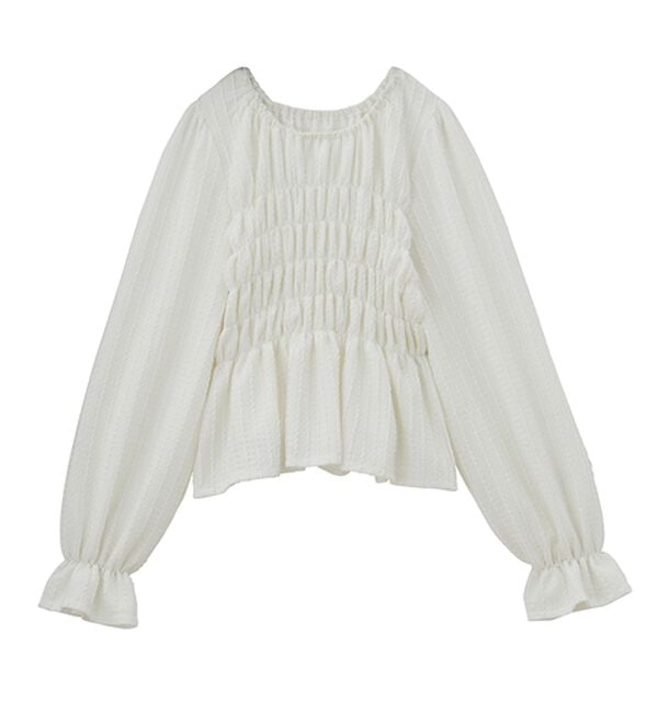 RANAN（ラナン）の「シャーリングカットブラウス（カットソー）」｜詳細画像