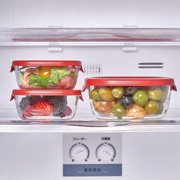 「ハリオ　耐熱ガラス製保存容器　３個組（その他キッチン用品）」｜詳細画像