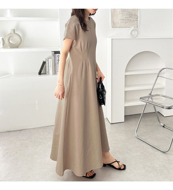 GeeRA（ジーラ）の「前後2WAYハーフジップフレンチ袖ワンピース（カットソーワンピース）」｜詳細画像