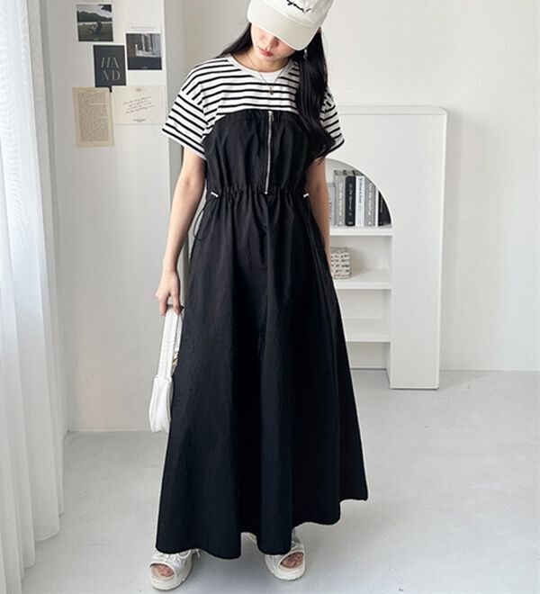 GeeRA（ジーラ）の「ハーフジップビスチェドッキングワンピース（その他ワンピース）」｜詳細画像