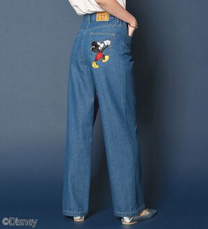 BELLUNA（ベルーナ）の「＜Ｄｉｓｎｅｙ＞刺しゅうデニムパンツ（ワイドパンツ・ガウチョ）」｜ブルー