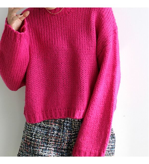 GeeRA（ジーラ）の「起毛ショート丈ニットプルオーバー（ニット・セーター）」｜詳細画像