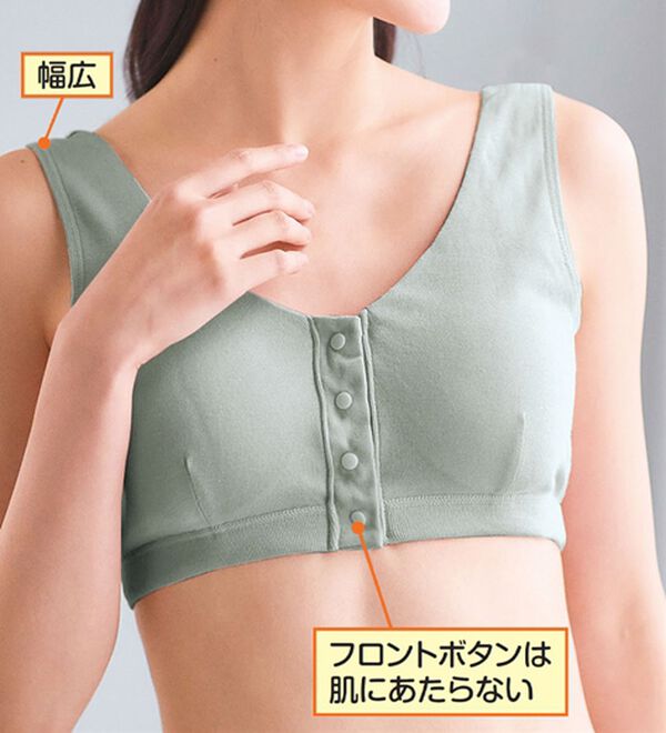 「【３色組】肌にやさしい綿１００％前開きブラ（ブラジャー）」｜詳細画像