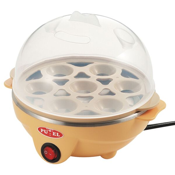 「蒸し皿付！電気ゆで玉子メーカー（キッチン家電・調理家電）」｜イエロー