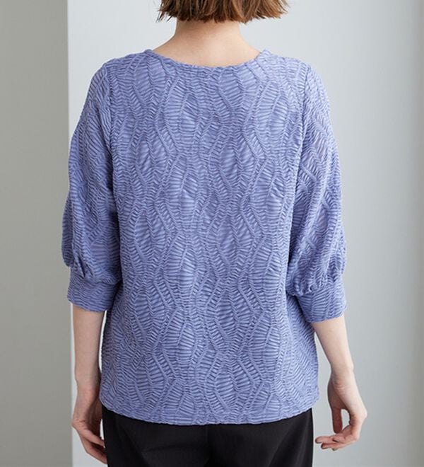 BELLUNA（ベルーナ）の「波柄シアージャカード素材カーディガン（ニットカーディガン）」｜詳細画像