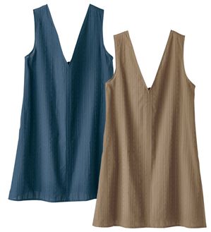 BELLUNA（ベルーナ）の「【２枚組】ドビー素材バックリボンジャンパースカート（ジャンパースカート）」｜詳細画像