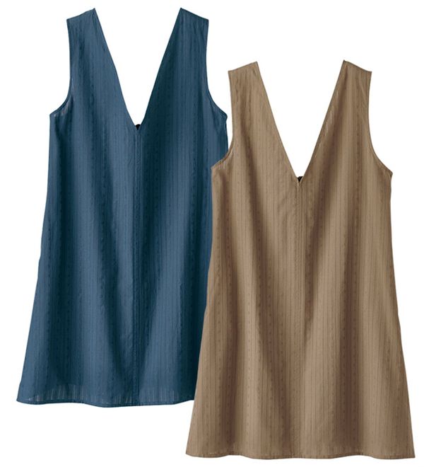 BELLUNA（ベルーナ）の「【２枚組】ドビー素材バックリボンジャンパースカート（ジャンパースカート）」｜詳細画像