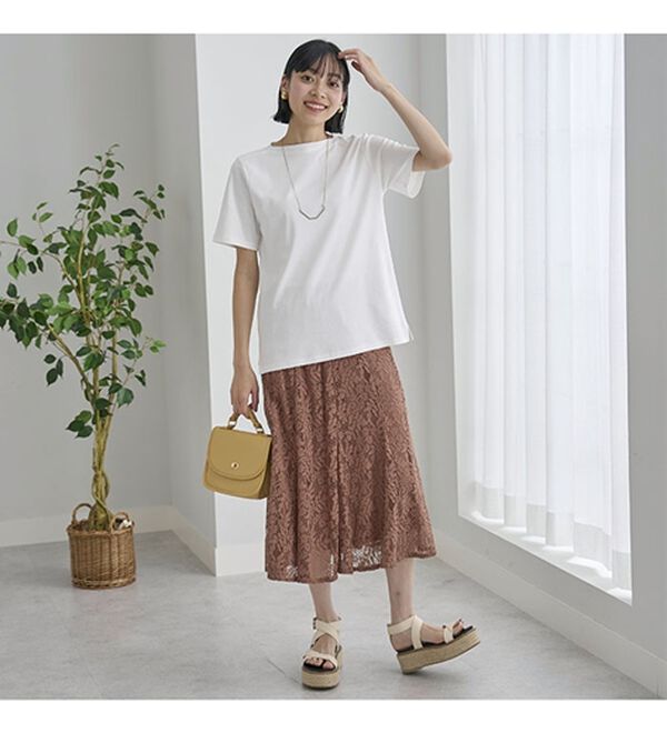 BELLUNA（ベルーナ）の「艶やか綿１００％シンプルプルオーバー（カットソー）」｜詳細画像