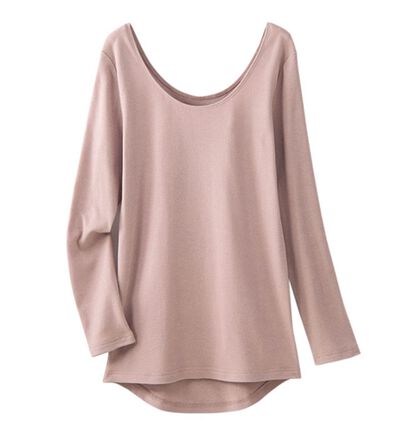 LAVIENNE（ラヴィエンヌ）の「綿１００％吸湿発熱ワイドネックあったかインナー　長袖（肌着・インナーウェア）」