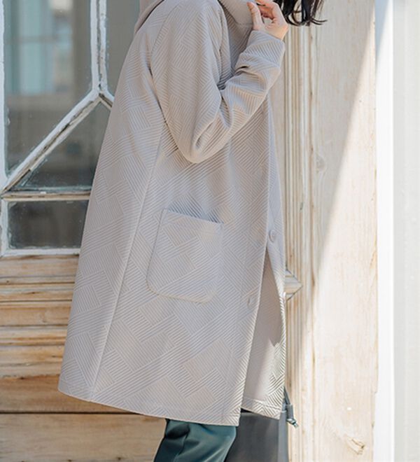 BELLUNA（ベルーナ）の「幾何柄ジャカード素材フードカーディガン（その他カーディガン）」｜詳細画像