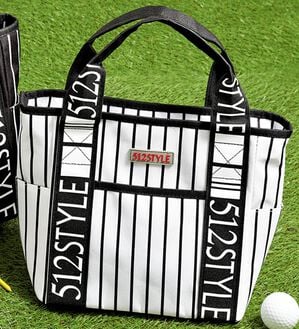 「５１２ｓｔｙｌｅ　ラウンドミニトートバッグ（メンズトートバッグ）」｜ストライプホワイト