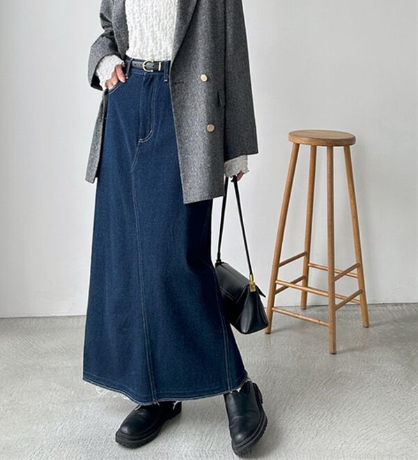 GeeRA（ジーラ）の「バックスリットデニムロングスカート（ロングスカート）」｜詳細画像