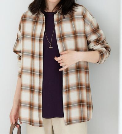BELLUNA（ベルーナ）の「ゆったり快適チェック柄シャツチュニック（チュニック）」