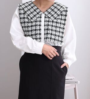 GeeRA（ジーラ）の「ツイード切替ブラウス（ブラウス）」｜詳細画像