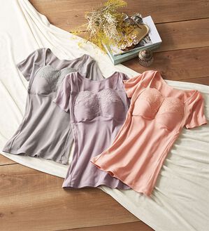 「【３色組】脇高すっきりブラキャミ（肌着・インナーウェア）」｜3色組