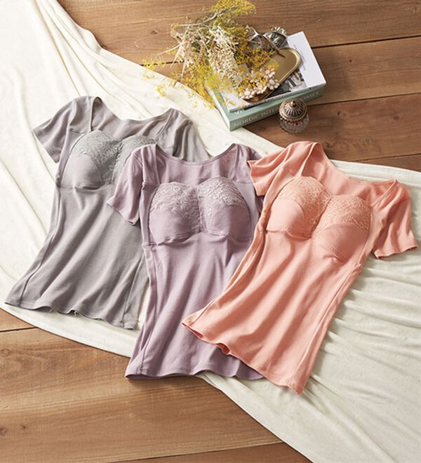 「【３色組】脇高すっきりブラキャミ（肌着・インナーウェア）」｜3色組