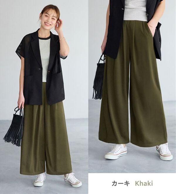 Viola e Viola（ヴィオラ エ ヴィオラ）の「楽ちんきれい美脚ワイドパンツ（ワイドパンツ・ガウチョ）」｜詳細画像