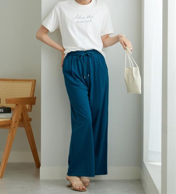 BELLUNA（ベルーナ）の「着心地楽々！綿１００％イージーパンツ（ワイドパンツ・ガウチョ）」｜詳細画像