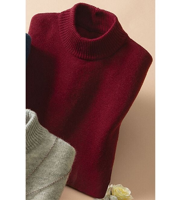 ルフラン（ルフラン）の「選べる！洗えるぬくもりウール１００％セーター（ニット・セーター）」｜ボルドー