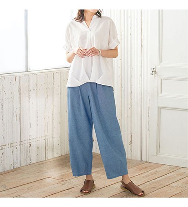 BELLUNA（ベルーナ）の「サッと決まる！タック袖ゆったりブラウス（ブラウス）」｜詳細画像