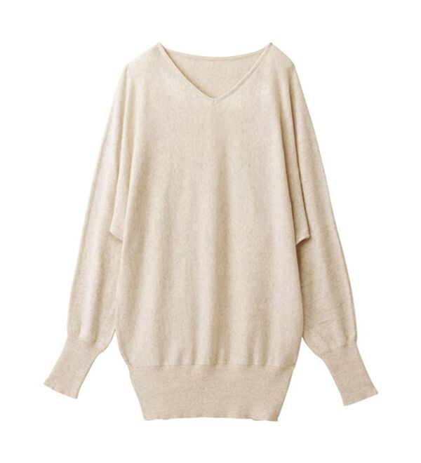 Viola e Viola（ヴィオラ エ ヴィオラ）の「【静電気防止】綿１００％Ｖネックドルマンセーター＜Ｍ～４Ｌ＞（ニット・セーター）」｜詳細画像