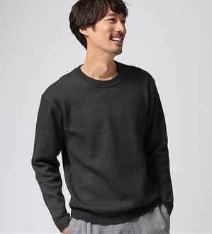 REMEN'S（リメンズ）の「【洗える】やわらかタッチクルーネックセーター（メンズニット・セーター）」｜チャコール