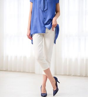 RANAN（ラナン）の「【4つの機能付】美脚クロップドパンツ（クロップドパンツ）」｜ホワイト