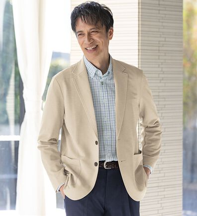 「＜ゴールデンベア＞鹿の子素材爽快ジャケット（メンズジャケット）」