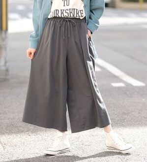 A HAPPY MARILYN（アハッピーマリリン）の「【Ｌ～８Ｌ】選べる身長別＆デザイン　ゆるっと楽ちん　ミニ裏毛　フレアスカート＆ワイドパンツ（ワイドパンツ・ガウチョ）」｜パンツ／スミクロ