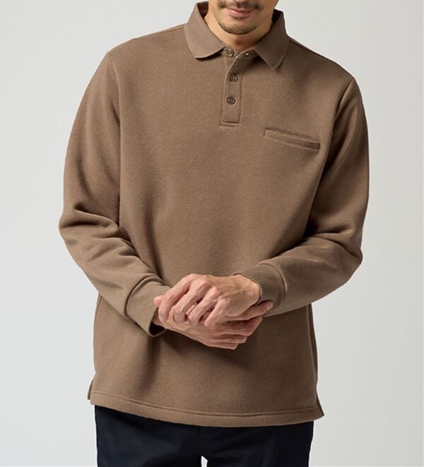 REMEN'S（リメンズ）の「【裏起毛】あったか！長袖ポロ（メンズポロシャツ）」｜詳細画像
