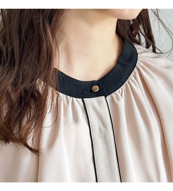 GeeRA（ジーラ）の「前後２ＷＡＹ配色フレアー袖ブラウス（ブラウス）」｜詳細画像