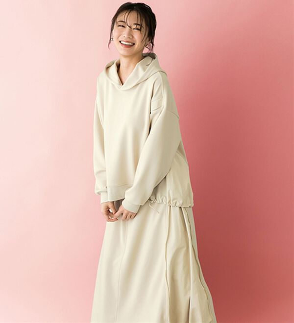BELLUNA（ベルーナ）の「【ＳＭＡＲＴ　ＥＣＯ　ＪＥＲＳＥＹ】異素材切替サイドジップスカート（ロングスカート）」｜詳細画像
