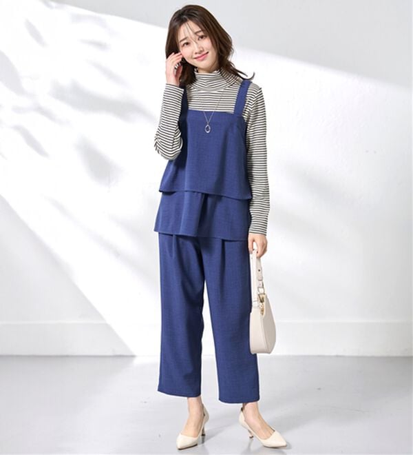 BELLUNA（ベルーナ）の「サラリ麻調素材ビスチェセットアップ（セットアップ）」｜詳細画像