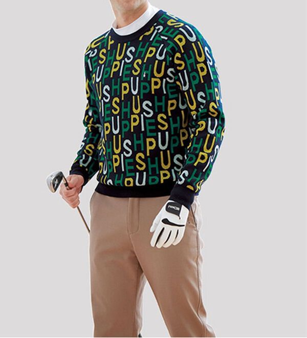 「＜ハッシュパピー・ゴルフ＞ターフに映える！総柄セーター（メンズニット・セーター）」｜詳細画像
