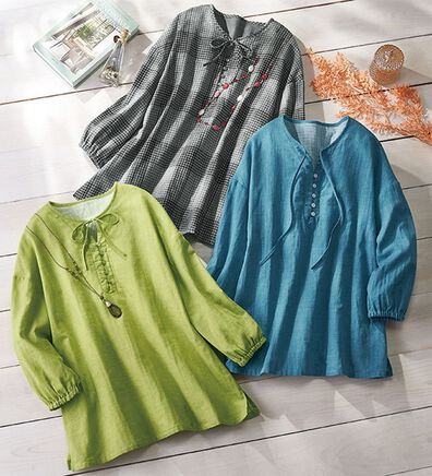 ルフラン（ルフラン）の「【３色組】大人リボンのダブルガーゼブラウス（ブラウス）」