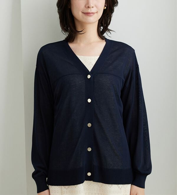 BELLUNA（ベルーナ）の「【快適Ｌａｂ．】シャリ冷！洗える多機能ニットカーディガン（ニットカーディガン）」｜詳細画像