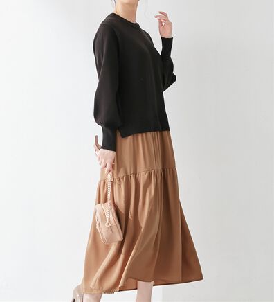 alotta（アロッタ）の「ニットドッキングティアードワンピース（ニットワンピース）」