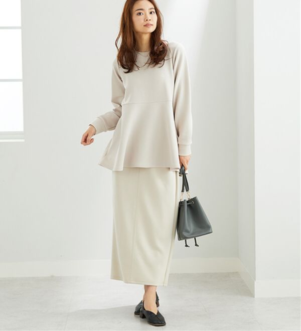 BELLUNA（ベルーナ）の「裏起毛ふくれジャカードペプラムチュニック（チュニック）」｜詳細画像