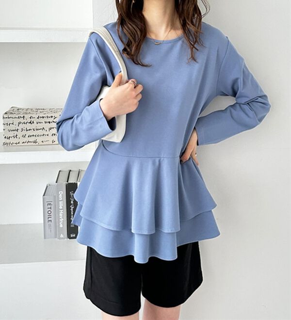 GeeRA（ジーラ）の「きれいめポンチペプラムティアードカットソー（カットソー）」｜詳細画像