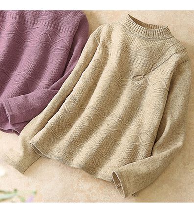 ルフラン（ルフラン）の「ウール１００％！編地デザインニット（ニット・セーター）」