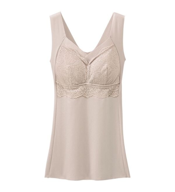 LAVIENNE（ラヴィエンヌ）の「楽なママお外に出れる綿混カップ付インナー（ブラトップ・カップ付きインナー）」｜詳細画像