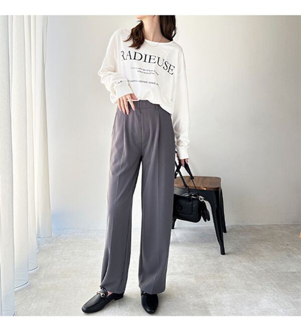 GeeRA（ジーラ）の「美脚魅せタックワイドスラックスパンツ（ワイドパンツ・ガウチョ）」｜詳細画像