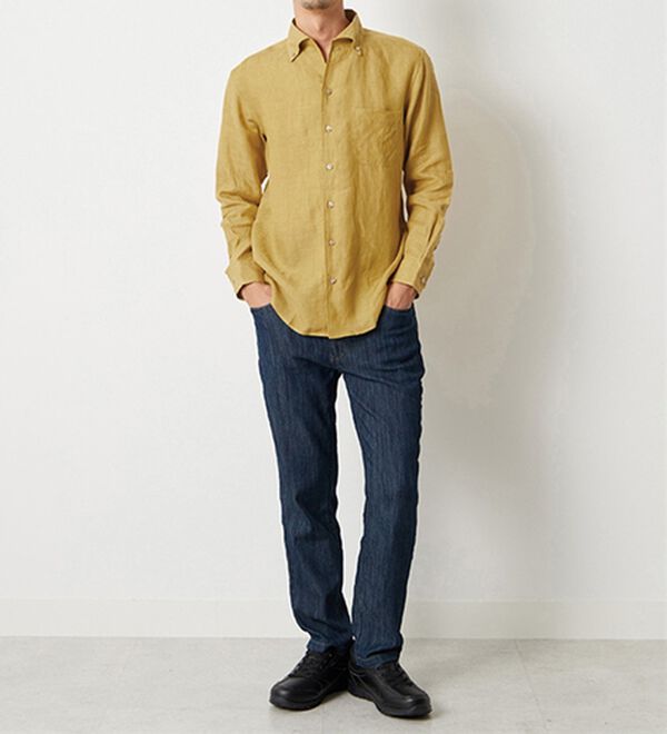 「＜コムルヴァン・オム＞大人のフレンチリネン１００％シャツ（メンズシャツ）」｜詳細画像