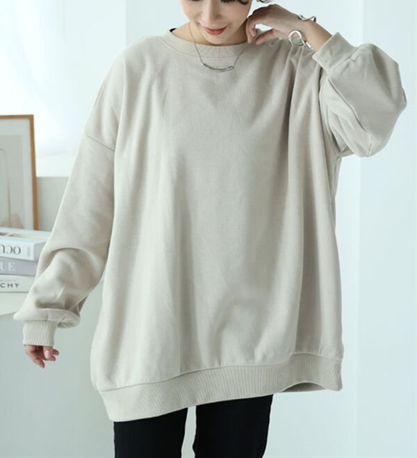 A HAPPY MARILYN（アハッピーマリリン）の「【Ｌ～８Ｌ】【ハピぽか裏起毛】２デザインから選べるロゴトレーナー 毛玉になりにくい（トレーナー・スウェット）」｜詳細画像