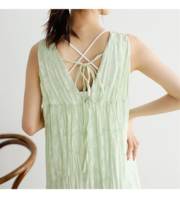 GeeRA（ジーラ）の「フラワージャカードノースリーブワンピース（その他ワンピース）」｜詳細画像