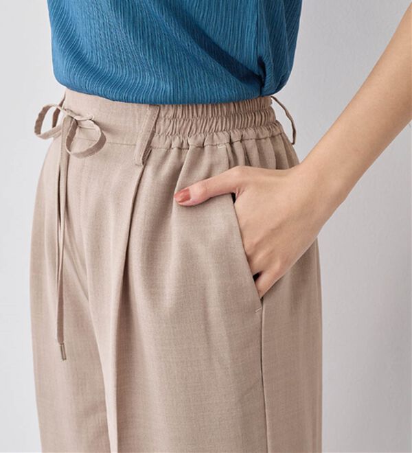alotta（アロッタ）の「軽やかウエストリボンワイドパンツ（ワイドパンツ・ガウチョ）」｜詳細画像