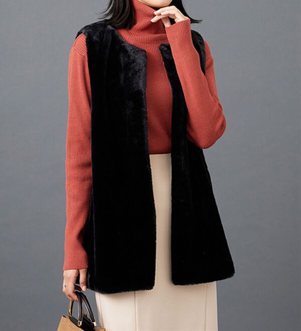 BELLUNA（ベルーナ）の「ホック付もこもこファーベスト（ベスト）」｜詳細画像